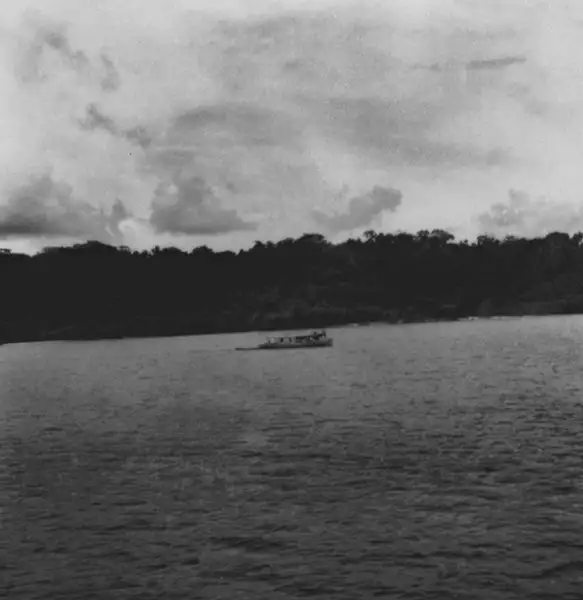 Foto 745: Rio Negro, vendo-se embarcação em Manaus (AM)