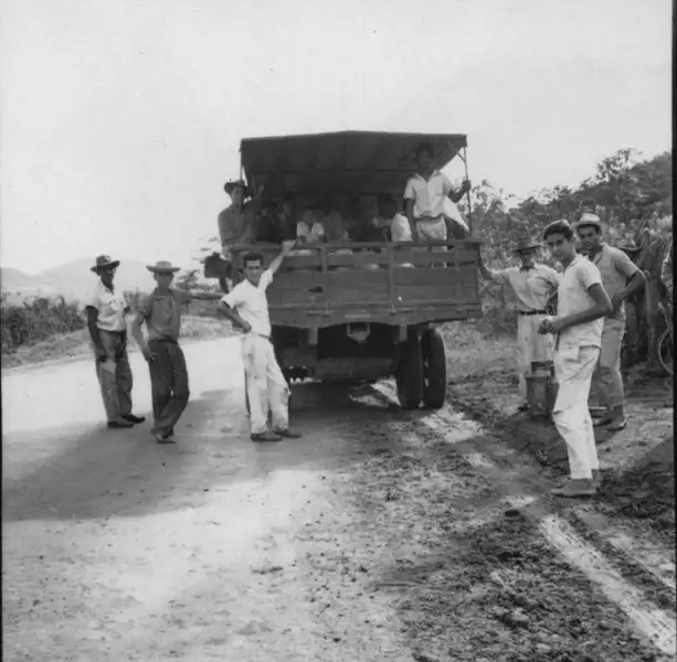 Foto 44: Caminhão recolhendo leite nas fazendas no caminho para Leopoldina (MG)