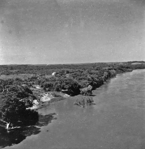 Foto 31: Panorâmica (da ponte) para o norte do rio Jacuí : Município de Rio Pardo (RS)